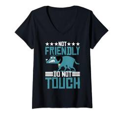 Damen Not Friendly, Do Not Touch | |--- T-Shirt mit V-Ausschnitt von Introvertiert FH