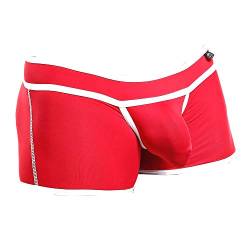 Sexy Herren-Boxershorts, klassisch, Mikrobeutel, verbesserte niedrige Taille, Unterwäsche, Rot/Ausflug, einfarbig (Getaway Solids), Medium von Intymen