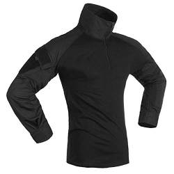 Invader Gear Sports Combat Langarmhemd, Ripstop-Stoff (Schwarz, L) von Invader Gear