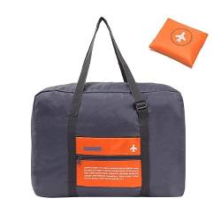 Invaxe Faltbare Reisetasche, Handgepäck Sporttasche Weekender Damen Duffle Tasche Herren Reisetaschen Wasserfest Handtasche für Fitnessstudio, Sport im Freien, Urlaub (A (Orange)) von Invaxe