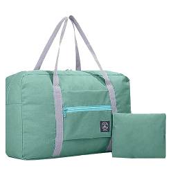 Invaxe Faltbare Reisetasche, Handgepäck Sporttasche Weekender Damen Duffle Tasche Herren Reisetaschen Wasserfest Handtasche für Fitnessstudio, Sport im Freien, Urlaub (B (Blau)) von Invaxe