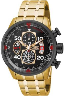 Invicta 17206 Aviator Herren Uhr Edelstahl Quarz schwarzen Zifferblat von Invicta