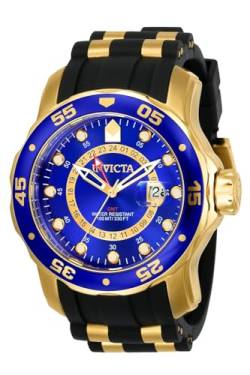 Invicta Herren 6993 Pro Diver Kollektion GMT Blau Zifferblatt Schwarz Polyurethan Armbanduhr von Invicta