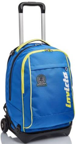 Invicta TROLLEY, Rucksack mit Trolleyfunktion, 3 in 1, Schulranzen mit Rollen, Abnehmbarer Rucksack, ab 1. Klasse, für Schule, Gymnasium, Reisen&Freizeit, Mädchen&Jungen, blau, NEW TECH KUPANG von Invicta