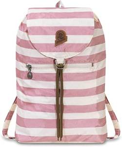 Invicta Tagesrucksack, Backpack für Reise Ausflüge & Freizeit; für Damen & Herren, mit Hüftgurt & faltbar - rosa/weiß, zweifarbiges Muster, 8 LT, Extra leicht, MINISAC VINTAGE HERITAGE von Invicta