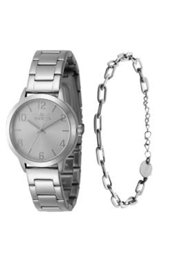 Invicta Wildflower 47270 Quarz Damenuhr - 34mm - mit passendem Armband, Silber, 34 von Invicta