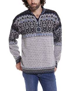 Invisible World Herren Alpaka Skandinavischer Pullover – Warmer Kragen Sweater mit halber Reißverschluss – Sigurd -L von Invisible World