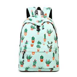 Inwagui Mädchen Schulrucksack Laptop Rucksack Schultaschen Damen Freizeitrucksack aus Polyester Kinderrucksack Schulranzen - Kaktus von Inwagui