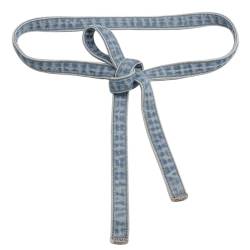 Inzegao Damen Denim Taillengürtel zum Selbstbinden Taillenband für Hosen Jeans Kleid, Hell, blau, Einheitsgröße von Inzegao