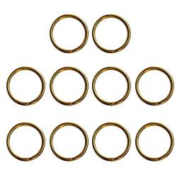 10 Stück Messing Spaltring Schlüsselanhänger Haken Loop Hoop Schlüsselanhänger Verschlüsse Verbindungsstück – 8 Größen 30 mm, Gold, 30 mm von Inzopo