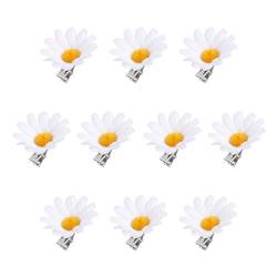 Ipetboom 10 Stück Kleine Haarspangen Niedliche Mini-Blumen-Gänseblümchen-Haarspangen Für Haardekorationen Gänseblümchen-Haarspangen Gänseblümchen-Haarspangen (Weiß) von Ipetboom