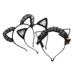 Ipetboom 3st Stirnband Mit Katzenohren Haarschmuck Netz Garn Tier Cosplay von Ipetboom