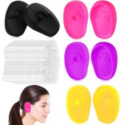 Ipetboom 4 Paare Ohrenschützer Gehörschutz, Gehörschutz Haarfärbemittel für Ohrenschutz Kosmetik Ohrstöpsel Invertierter Film Duschhaube Mann Ohrschützer Plastik von Ipetboom