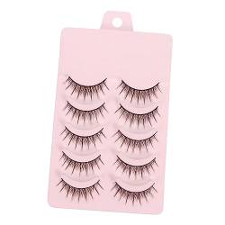 Ipetboom 5 Paare Falsche Wimpern Make-up Wimpern 3d-aufkleber Kosmetische Wimpern Aufblasbares Stirnband Wimpern Kreuzen Schönheit Mädchen Wimpern Fräulein Chemische Faser Natürlich von Ipetboom