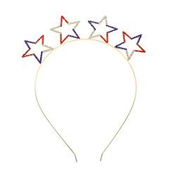 Ipetboom Usa Flagge Haarbänder Unabhängigkeitstag Stirnband Haarschmuck Fräulein Legierung Prinzessin Vereinigte Staaten Party-Haarreifen USA-Flaggen von Ipetboom