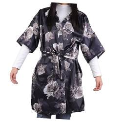 Ipetboom friseur tuch abdeckung Kimono-Robe für Damen formelle Kleidung Abendkleider für Frauen formell Robe für Salonkunden Spa-Kleidung mit Ärmeln Uniform Schürze Arbeitskleidung Fräulein von Ipetboom