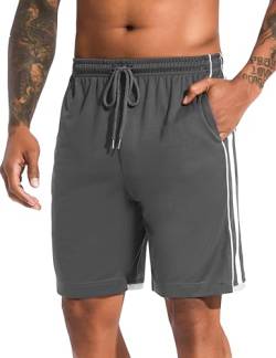 Irdcomps Sport Shorts Herren Sommer Kurze Hose Basketball Shorts Jogging Shorts Kurz Sporthose Streifen Jogginghose für Gym Running Fitness von Irdcomps