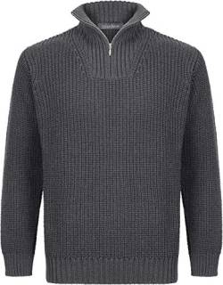 IrelandsEye Reefer Ribbed Zip Neck Sweater Men, L, Graphite von IrelandsEye