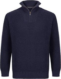 IrelandsEye Reefer Ribbed Zip Neck Sweater Men, M, Navy von IrelandsEye