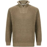 Irelandseye Wollpullover Reefer Ribbed Zip Neck Sweater Men von Irelandseye