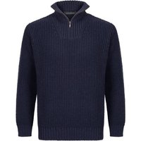 Irelandseye Wollpullover Reefer Ribbed Zip Neck Sweater Men von Irelandseye