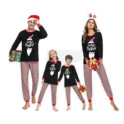 Irevial Damen Irevial Kerstmis familie pyjama outfit nachtkleding Pajama Set, Damen-schwarz, S EU von Irevial