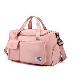 Sport-Turnbeutel, Seesack mit Schuhfach, Weekender-Reisetasche für Damen (Pink) von Irfora