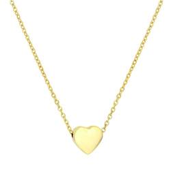 Irikdescia® Herz-Halsketten, Herz-Halskette aus 14k Sterlingsilber, Niedliche, Zierliche und Trendige Schmuckgeschenke für Mädchen, Minimalistisches Design, für Frauen (Gold) von Irikdescia