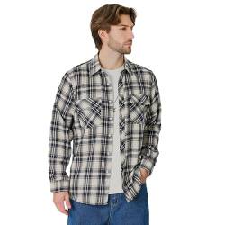 Iris Sprite Herren Hemd Kariert Flanellhemd Freizeithemd Casual Langarmshirt Holzfällerhemd(M505-Dunkelblauer Reis, XXL) von Iris Sprite