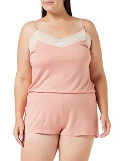 Iris & Lilly Damen Ärmelloser Playsuit aus Modal und Spitze, Rosé, S von Iris & Lilly