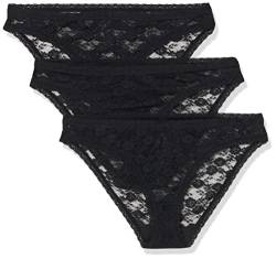 Iris & Lilly Damen Bikini-Unterwäsche Spitze, 3er-Pack, Schwarz, 34 von Iris & Lilly