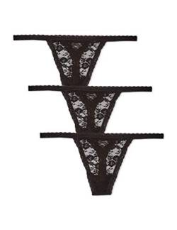 Iris & Lilly Damen G-String-Unterwäsche Spitze, 3er-Pack, Schwarz, 36 von Iris & Lilly