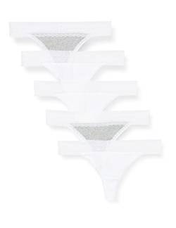 Iris & Lilly Damen Hipster-Tanga aus Baumwolle, 5er-Pack, Kalkgrau/Weiß, 40 von Iris & Lilly