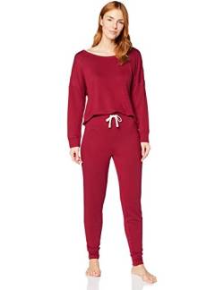 Iris & Lilly Damen Leichtes Loungewear-Set, Sweatshirt und Jogginghose, Rot, 40 von Iris & Lilly