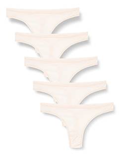 Iris & Lilly Damen Tanga-Unterwäsche Mikrofaser, 5er-Pack, Blassrosa, 40 von Iris & Lilly