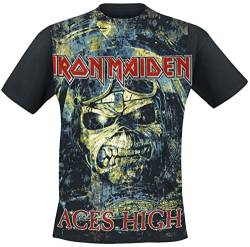 Iron Maiden Aces High Männer T-Shirt schwarz M 100% Baumwolle Band-Merch, Bands, Totenköpfe von Iron Maiden