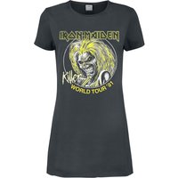 Iron Maiden Kurzes Kleid - Amplified Collection - Killer World Tour 81' - S bis L - für Damen - Größe S - charcoal  - Lizenziertes Merchandise! von Iron Maiden