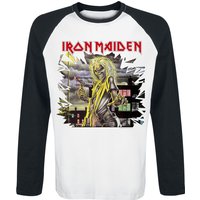 Iron Maiden Langarmshirt - Killers Shatter - S bis 3XL - für Männer - Größe 3XL - weiß/schwarz  - Lizenziertes Merchandise! von Iron Maiden