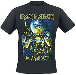 Iron Maiden Live After Death Männer T-Shirt schwarz M 100% Baumwolle Band-Merch, Bands von Iron Maiden
