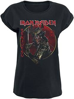 Iron Maiden Senjutsu Eddie Gold Circle Frauen T-Shirt schwarz L 100% Baumwolle Band-Merch, Bands von Iron Maiden