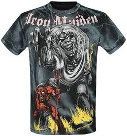 Iron Maiden Sketched Number of The Beast Allover Männer T-Shirt Allover S von Iron Maiden