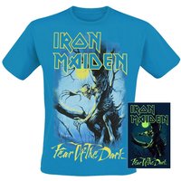 Iron Maiden T-Shirt - Fear Of The Dark - Glow In The Dark - S bis XXL - für Männer - Größe M - blau  - Lizenziertes Merchandise! von Iron Maiden