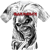 Iron Maiden T-Shirt - Killers Allover - S bis XXL - für Männer - Größe S - weiß  - Lizenziertes Merchandise! von Iron Maiden