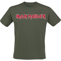 Iron Maiden T-Shirt - Logo - S bis XXL - für Männer - Größe S - khaki  - Lizenziertes Merchandise! von Iron Maiden