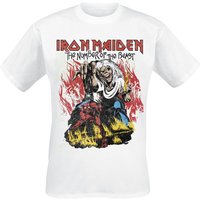 Iron Maiden T-Shirt - Stylised Dancing Flames - S bis XL - für Männer - Größe L - weiß  - Lizenziertes Merchandise! von Iron Maiden
