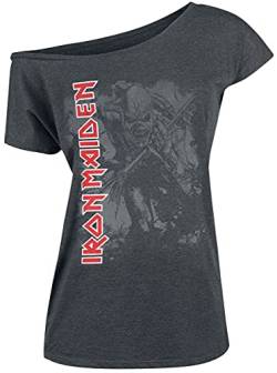 Iron Maiden Trooper Frauen T-Shirt grau meliert L 50% Baumwolle, 50% Polyester Band-Merch, Bands von Iron Maiden