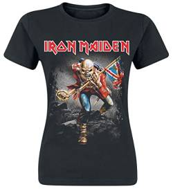 Iron Maiden Vintage Trooper Frauen T-Shirt schwarz L 100% Baumwolle Band-Merch, Bands von Iron Maiden