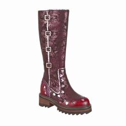 Irregular Choice Damen Cold Heart Mode-Stiefel, burgunderfarben, 43 EU von Irregular Choice