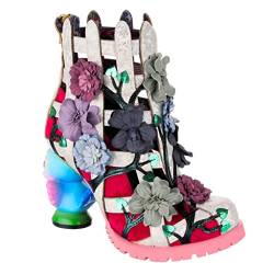 Irregular Choice Damen Gartenzaun Stiefelette, Rot/Mehrfarbig, 40 EU von Irregular Choice