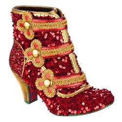 Irregular Choice Damen Mouse King Stiefelette, rot, 36 EU von Irregular Choice